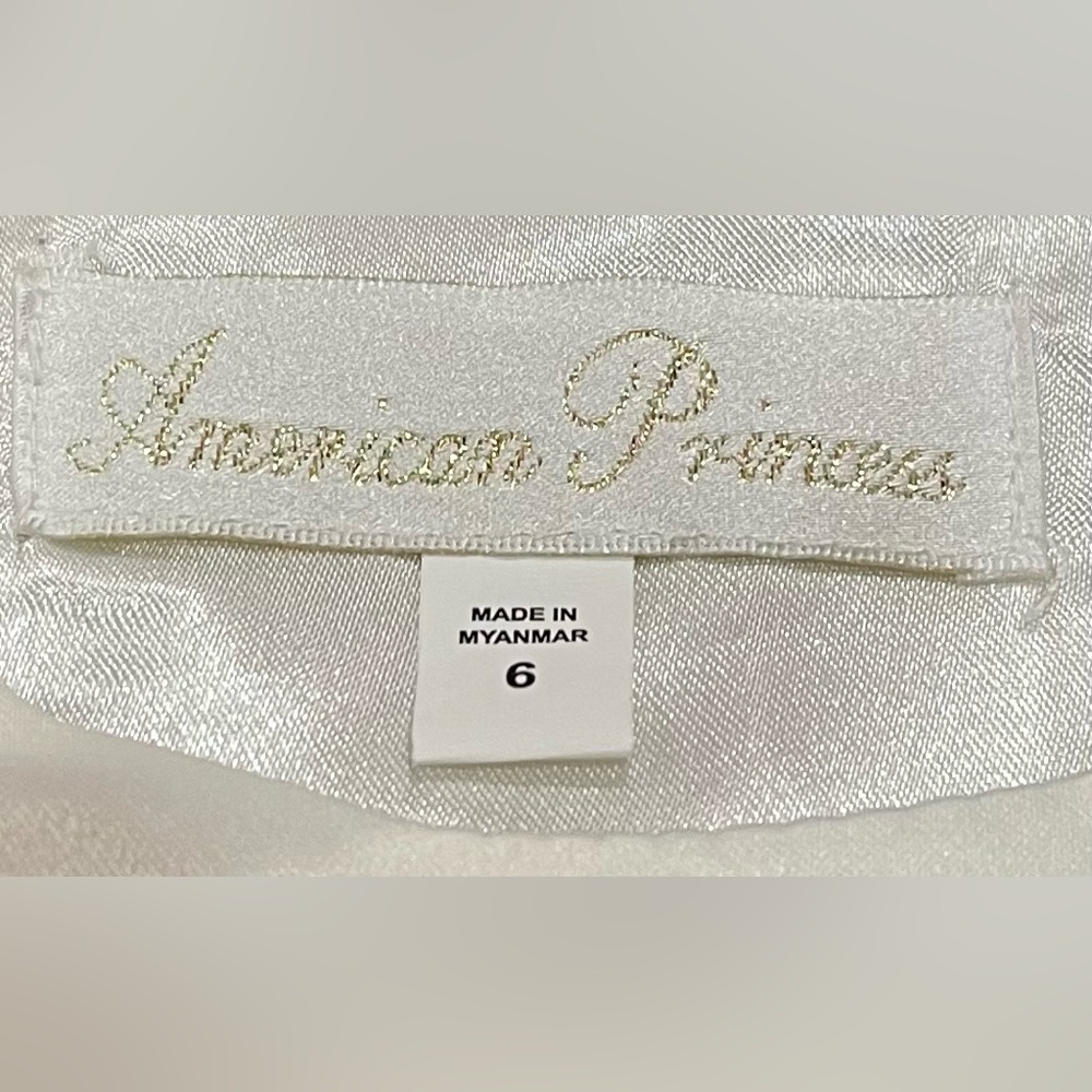 American Princess White and Pink A-Line Sundress for Weddings - Picture 2 of 12